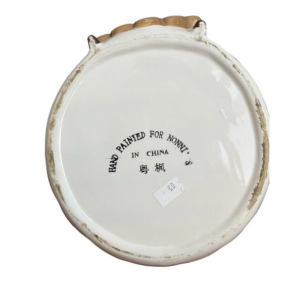 Ceramic Cookie Jar Snowman Sled Christmas Holiday Winter Hand Painted for Nonni - Picture 3 of 3